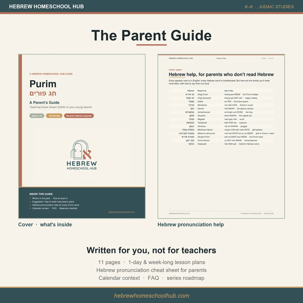 Purim lesson pack — the parent teaching guide